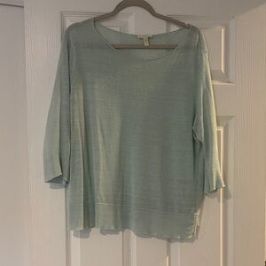 Eileen Fisher light blue linen sweater